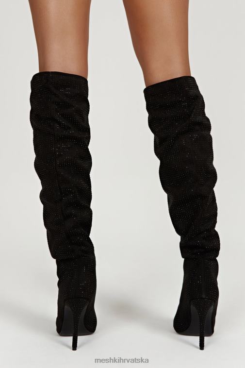 Meshki jenner diamante čizma s visokom petom XH4NH1669 obuća crno