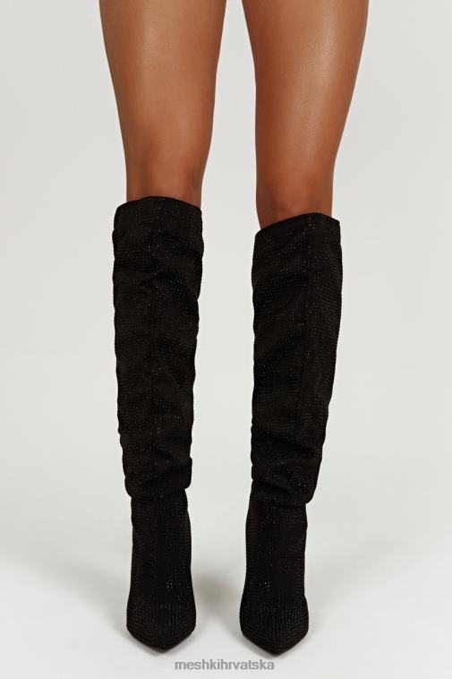 Meshki jenner diamante čizma s visokom petom XH4NH1669 obuća crno