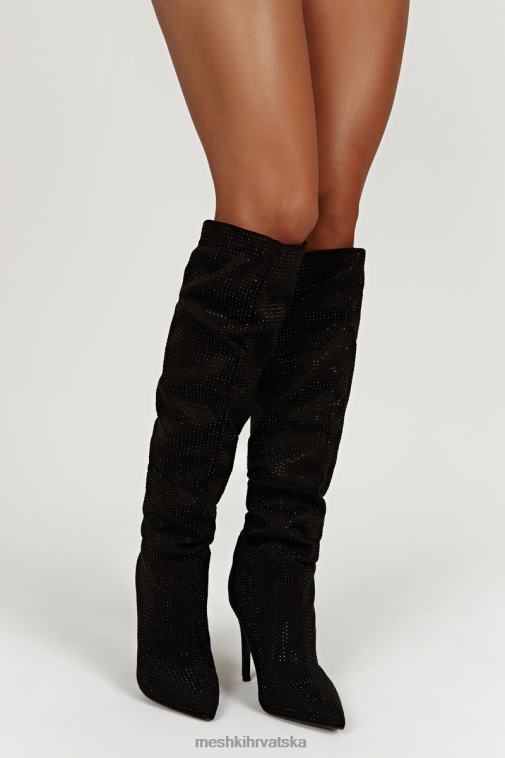 Meshki jenner diamante čizma s visokom petom XH4NH1669 obuća crno