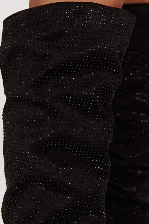 Meshki jenner diamante čizma s visokom petom XH4NH1669 obuća crno