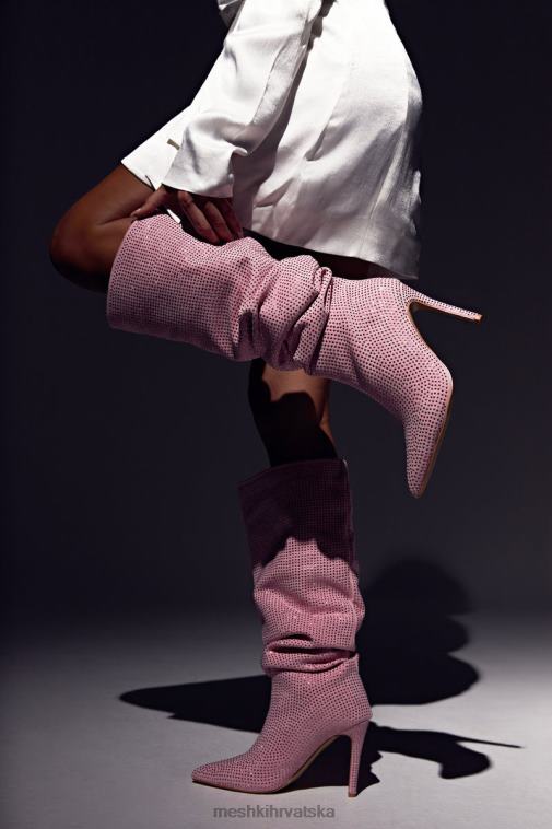 Meshki jenner diamante čizma s visokom petom XH4NH1677 obuća rumenilo ružičasto