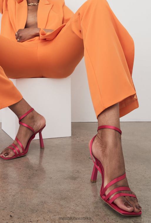 Meshki lena satenske pete s tri remena XH4NH1685 obuća ružičasta