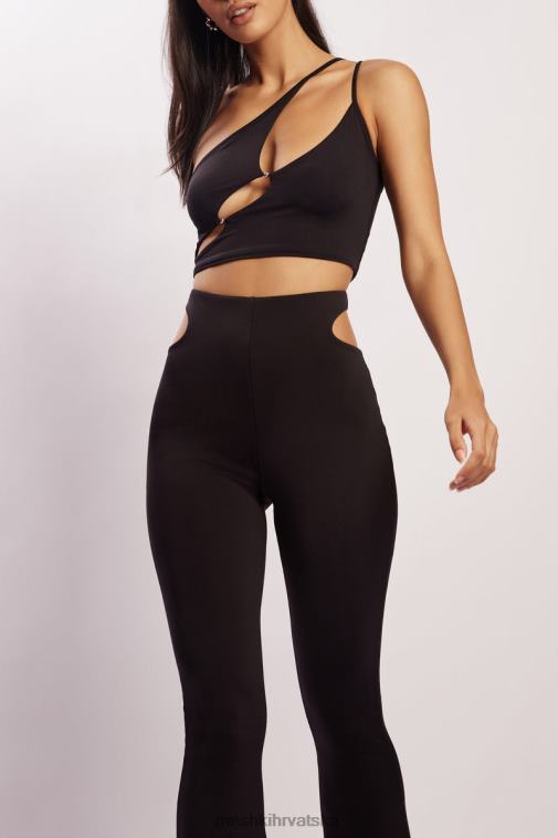 Meshki harley hlače s tangama s izrezima visokog struka XH4NH1603 odjeća crno