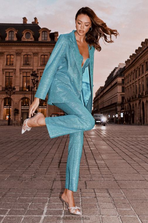 Meshki lisette svjetlucave hlače ravnih nogavica XH4NH1579 odjeća akvamarin