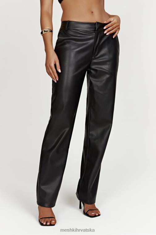 Meshki matilda spuštene hlače niskog struka od umjetne kože XH4NH1438 odjeća crno