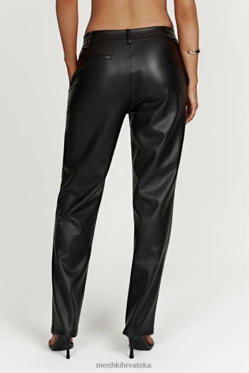 Meshki matilda spuštene hlače niskog struka od umjetne kože XH4NH1438 odjeća crno