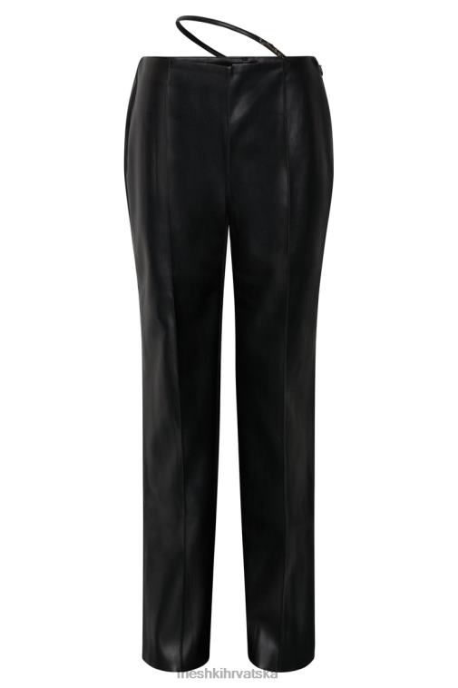 Meshki zarsa široke nogavice mid rise pu pant XH4NH1443 odjeća crno