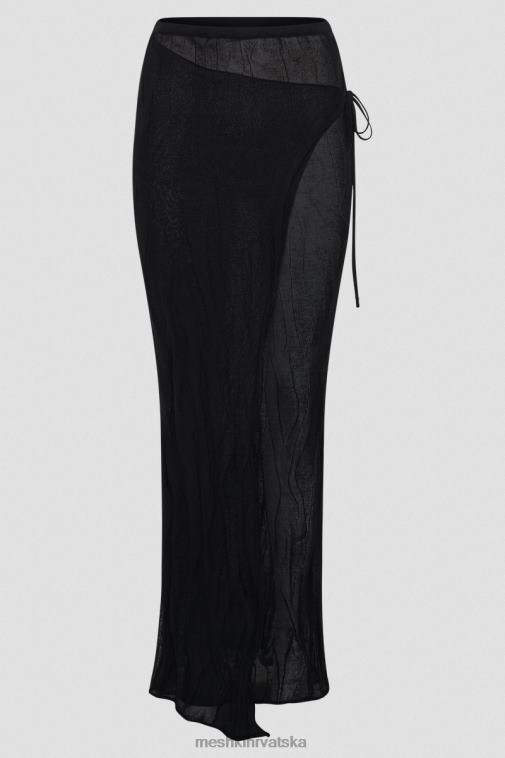 Meshki akari pletena maksi suknja XH4NH1305 odjeća crno