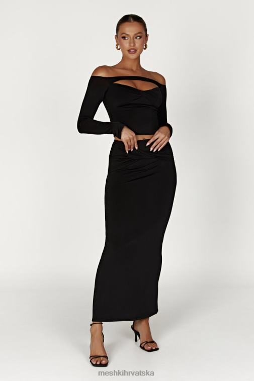 Meshki ceri maksi uvijena suknja XH4NH1353 odjeća crno