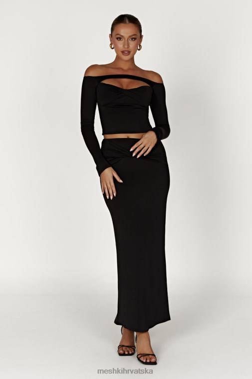 Meshki ceri maksi uvijena suknja XH4NH1353 odjeća crno