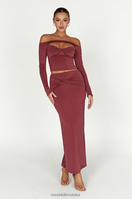 Meshki ceri maksi uvijena suknja XH4NH1354 odjeća vino