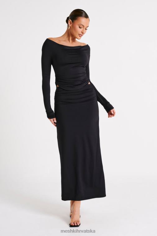 Meshki emma maxi suknja od recikliranog najlona XH4NH1242 odjeća crno