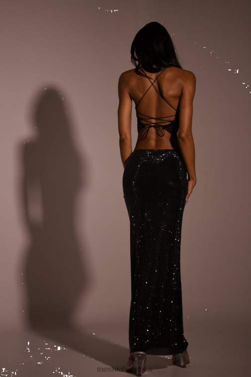 Meshki erika diamante maxi suknja XH4NH1314 odjeća crno