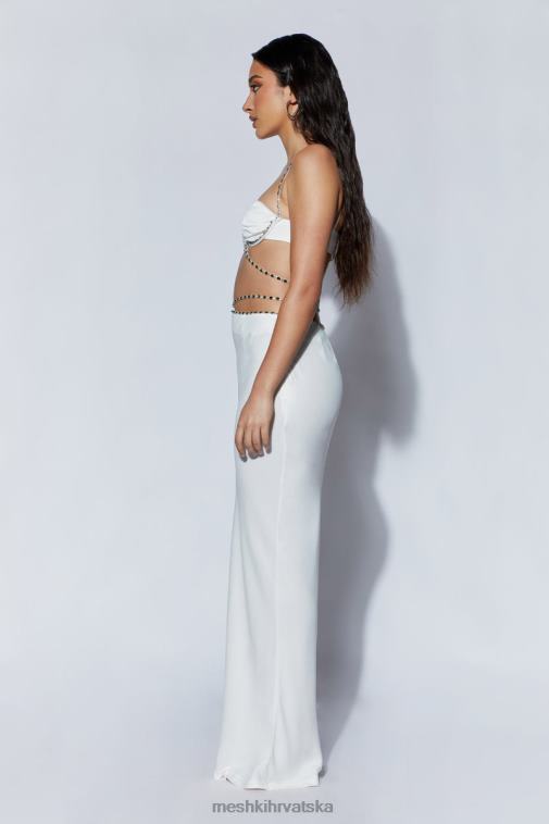 Meshki havva dijamantska obrubljena maksi suknja XH4NH1562 odjeća bijela