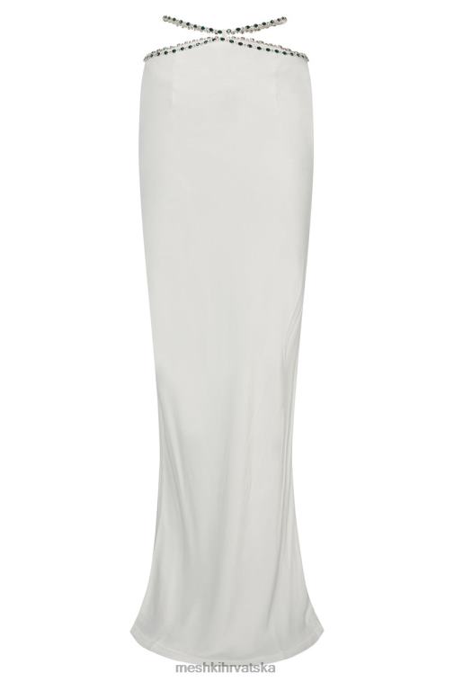 Meshki havva dijamantska obrubljena maksi suknja XH4NH1562 odjeća bijela