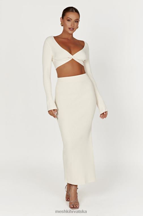 Meshki kaesha split maxi pletena suknja XH4NH1272 odjeća kost
