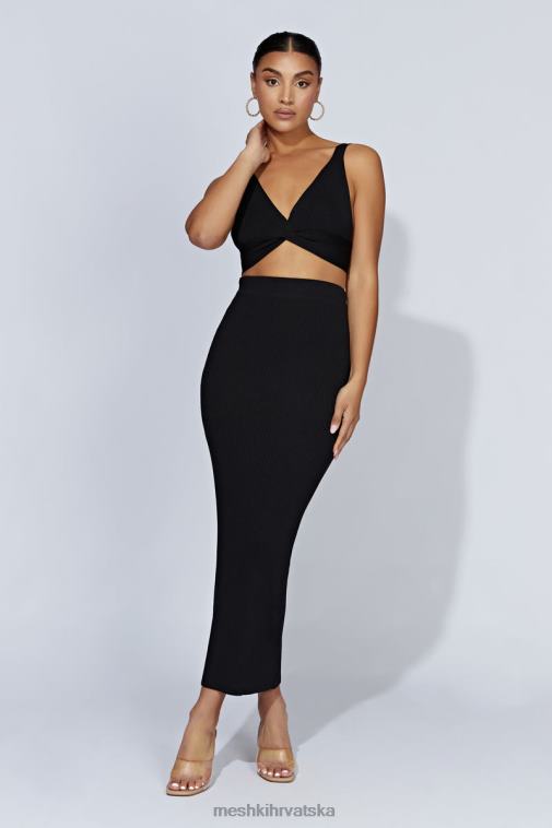 Meshki kaesha split maxi pletena suknja XH4NH1317 odjeća crno