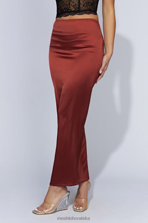 Meshki mariah maksi satenska suknja XH4NH1471 odjeća čokolada od višanja