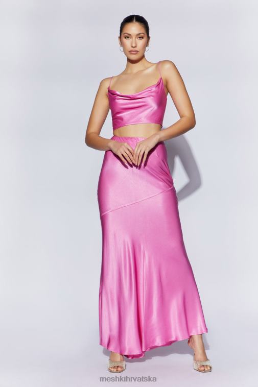 Meshki maxi suknja od satena u obliku maka XH4NH1523 odjeća ružičasta