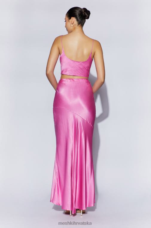 Meshki maxi suknja od satena u obliku maka XH4NH1523 odjeća ružičasta