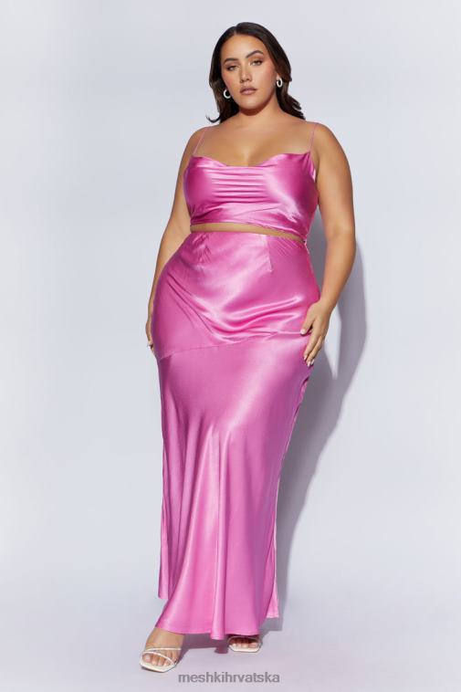Meshki maxi suknja od satena u obliku maka XH4NH1523 odjeća ružičasta