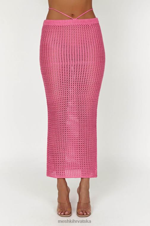 Meshki raquel heklana maksi suknja XH4NH1528 odjeća žvakaća guma ružičasta