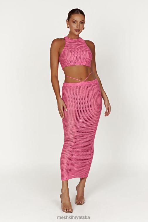 Meshki raquel heklana maksi suknja XH4NH1528 odjeća žvakaća guma ružičasta