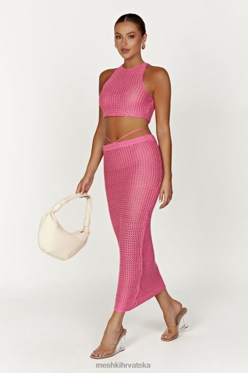 Meshki raquel heklana maksi suknja XH4NH1528 odjeća žvakaća guma ružičasta