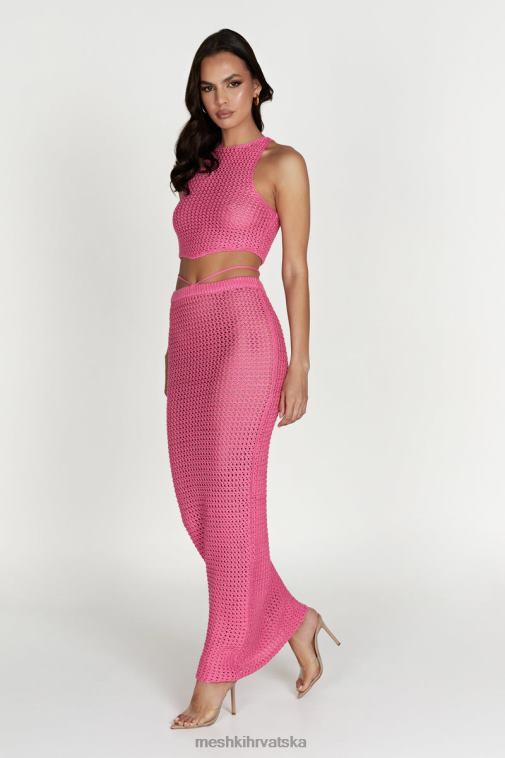 Meshki raquel heklana maksi suknja XH4NH1528 odjeća žvakaća guma ružičasta