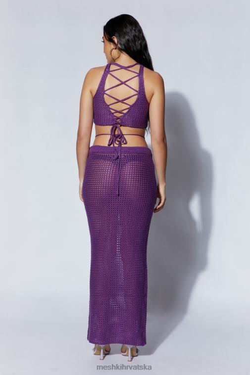 Meshki raquel heklana maksi suknja XH4NH1541 odjeća grožđe
