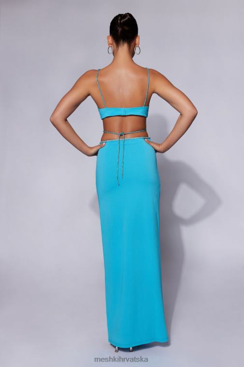Meshki sweeney dijamantna maksi suknja s razdjelkom XH4NH1550 odjeća cijan plava