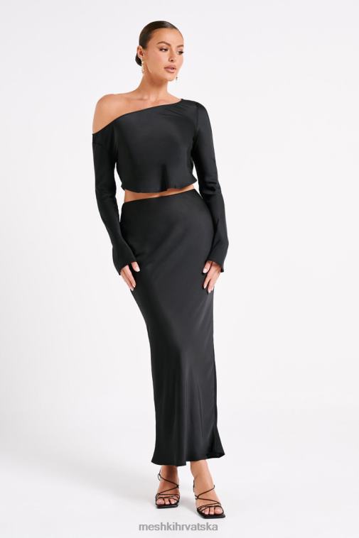 Meshki violeta satenska maksi suknja XH4NH1233 odjeća crno