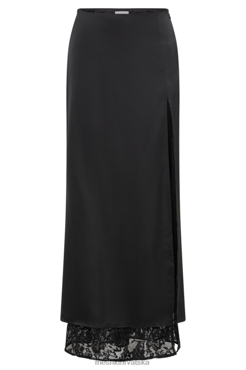Meshki mia satenska čipkana midi suknja XH4NH1324 odjeća crno