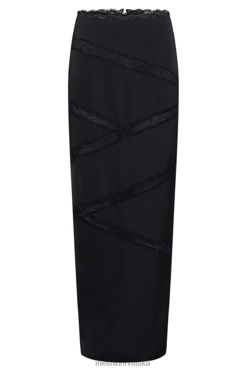 Meshki monet midi suknja od spojene čipke XH4NH1552 odjeća crno