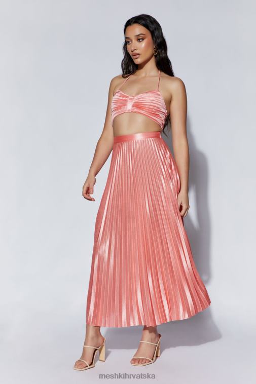 Meshki shirin plisirana satenska midi suknja XH4NH1507 odjeća Ružina vodica