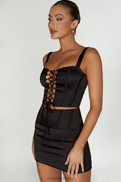 Meshki grimizna mini suknja s korzetom XH4NH1516 odjeća crno