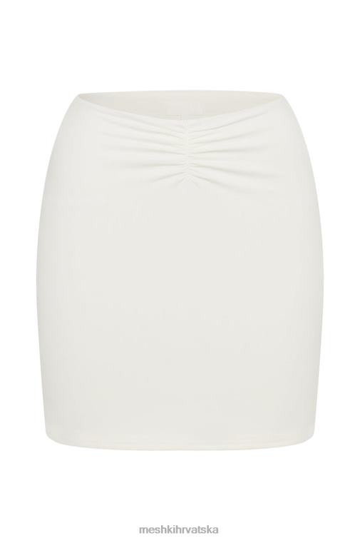 Meshki kara mini suknja s naborima sprijeda XH4NH1453 odjeća bijela