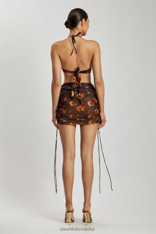 Meshki lindsey mrežasta bočna suknja s naborima XH4NH1420 odjeća apstraktno cvjetno