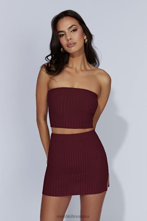 Meshki shiloh niska pletena mini suknja XH4NH1468 odjeća čokolada od višanja