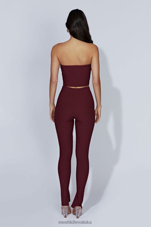 Meshki jordi bočno podijeljene pletene tajice XH4NH1473 odjeća čokolada od višanja