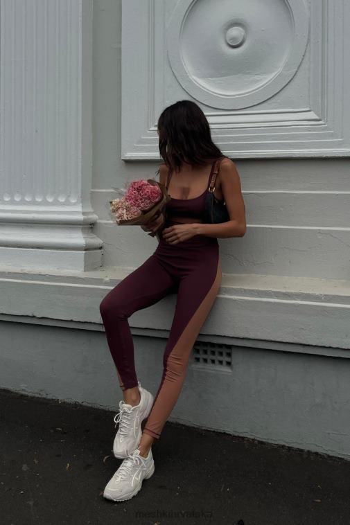 Meshki libby dvobojne tajice XH4NH1475 odjeća mahagonij/tan