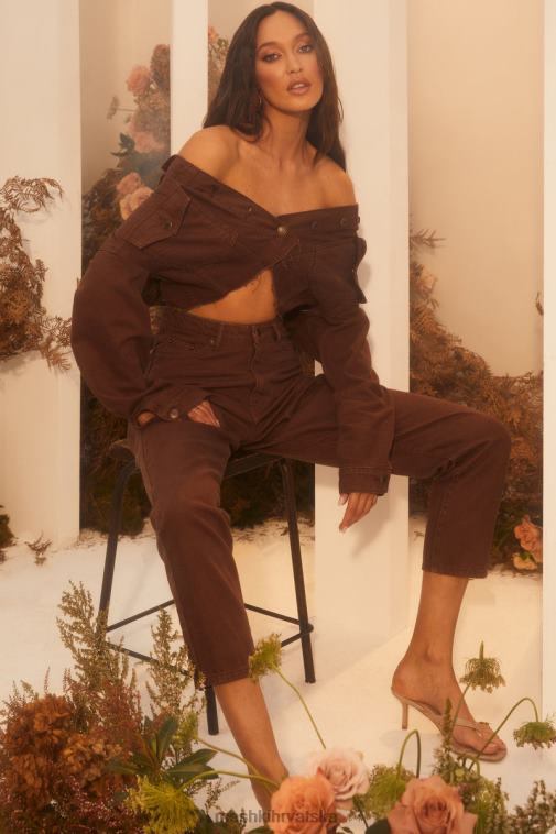 Meshki millicent obične krute mom traperice XH4NH1341 odjeća čokolada