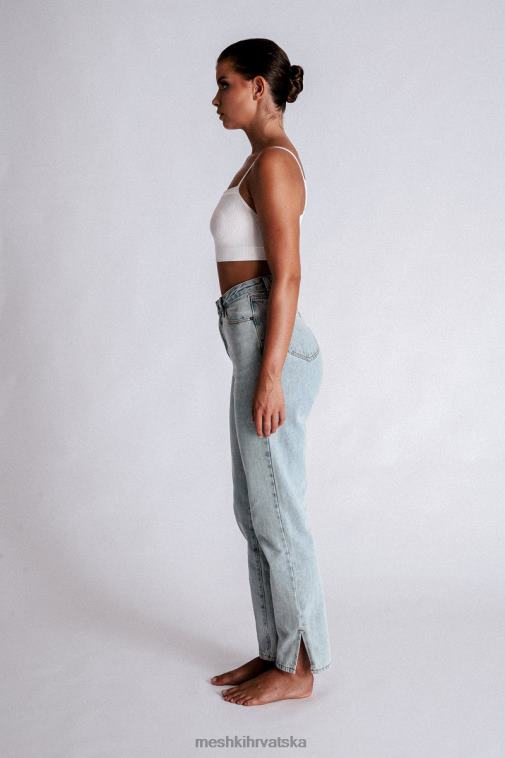 Meshki pia široke traperice s podijeljenom stranom XH4NH1382 odjeća svijetlo plava