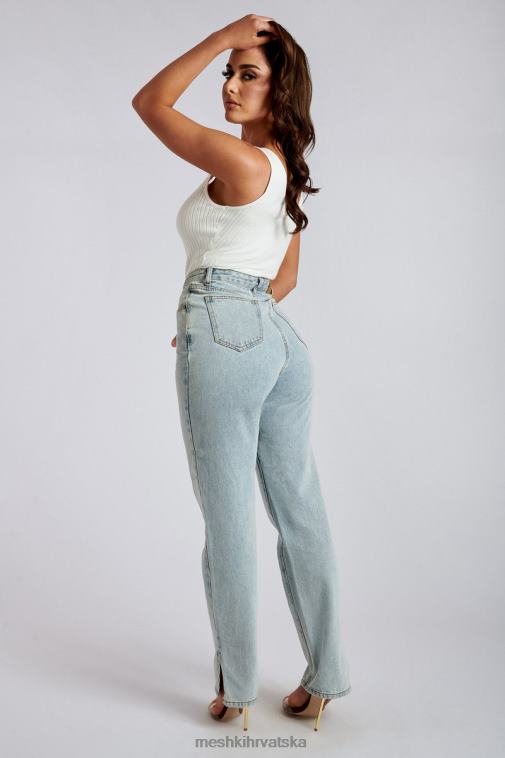 Meshki pia široke traperice s podijeljenom stranom XH4NH1382 odjeća svijetlo plava