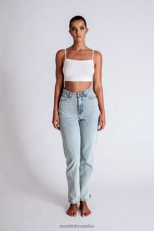 Meshki pia široke traperice s podijeljenom stranom XH4NH1382 odjeća svijetlo plava