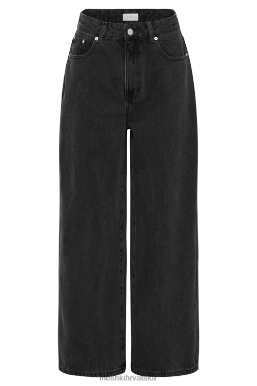 Meshki raven široke traperice XH4NH1244 odjeća isprano crno