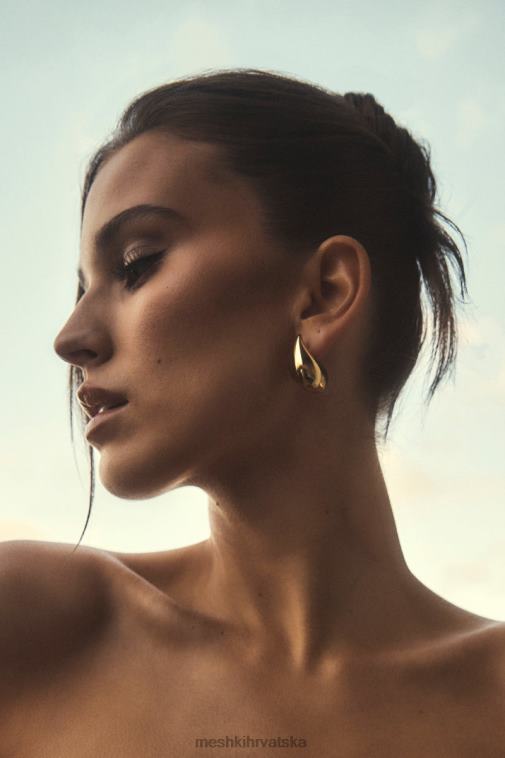 Meshki zadie dvostruke naušnice u obliku suze XH4NH1668 pribor zlato