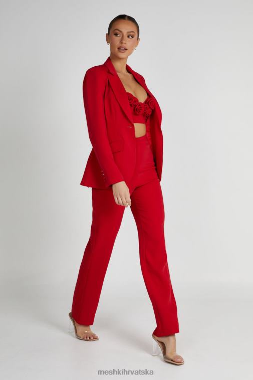 Meshki otegnuti blejzer sa stegnutim strukom XH4NH1620 odjeća Crvena
