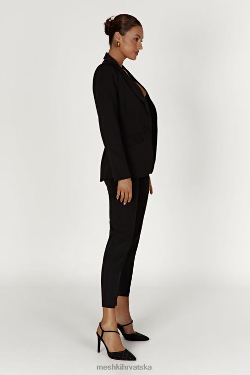 Meshki otegnuti blejzer sa stegnutim strukom XH4NH1622 odjeća crno