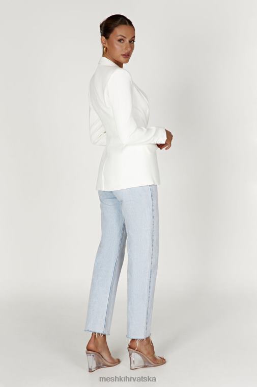 Meshki otegnuti blejzer sa stegnutim strukom XH4NH1626 odjeća bijela